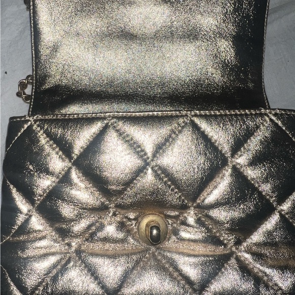 CHANEL (SOLD)Crystal Logo Letters Chain Handle Flap Quilted Lambskin Mini💎 - Picture 3 of 14